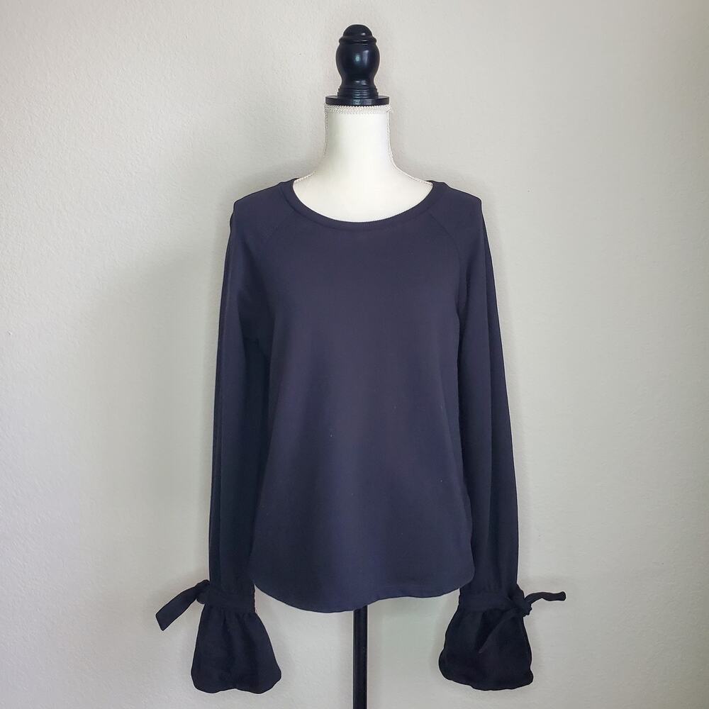 Paige Calandra Black Sweatshirt Small Tie Wrists Vintage Black